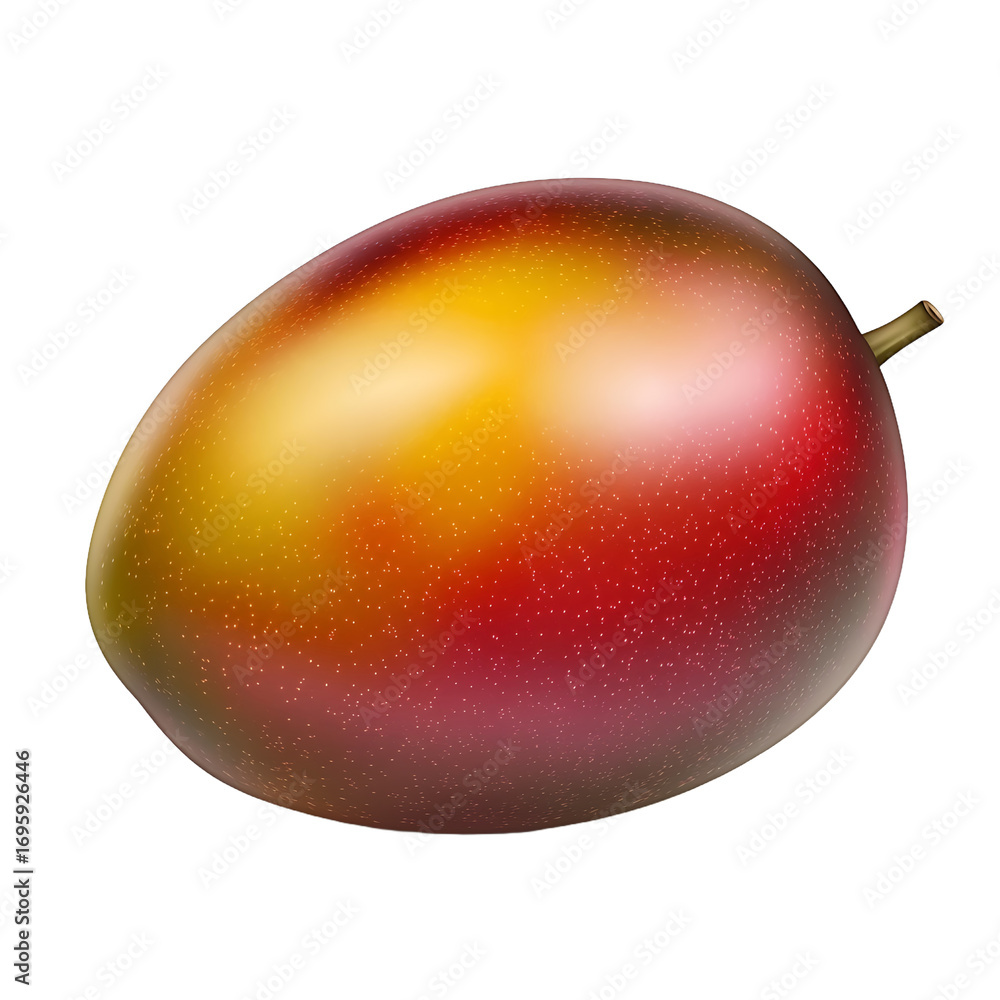 Obraz premium Ripe Mango with Smooth Skin and Stem