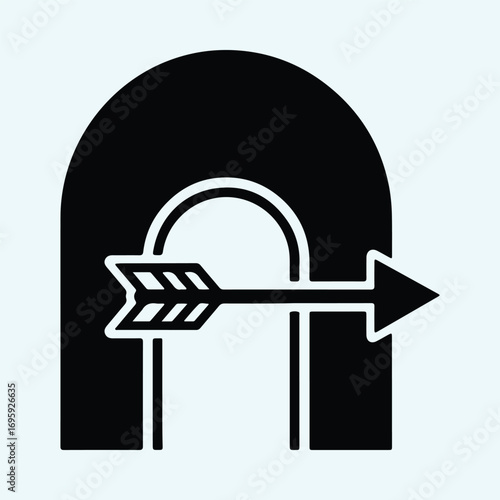 Silhouette archery target with arrow bullseye concept vector illustrator