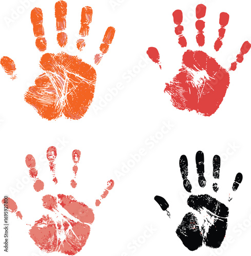 Colorful handprints, diverse unity concept VECTOR