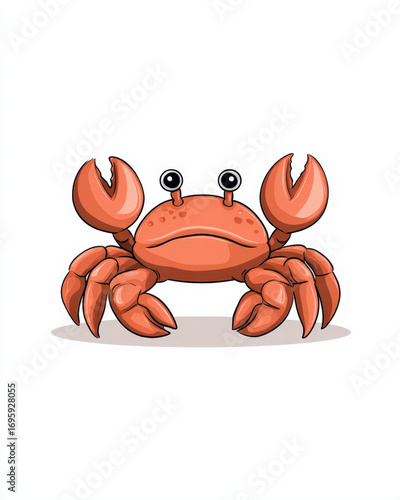 Cute Cartoon Crab Clean Background Sharp Focus