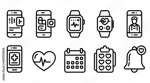 Health app doctor appointment smart watch heart rate medical reminder healthcare notification