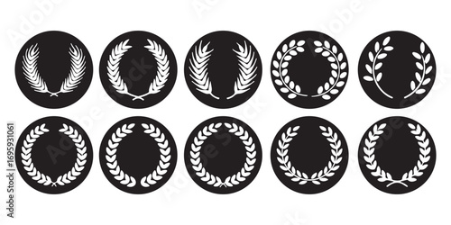 
Barley icons collection. Gold wheat silhouette collection. Rice icon symbol vector illustration.