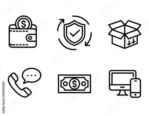 E commerce shopping online payment security shipping delivery customer service money transaction technology