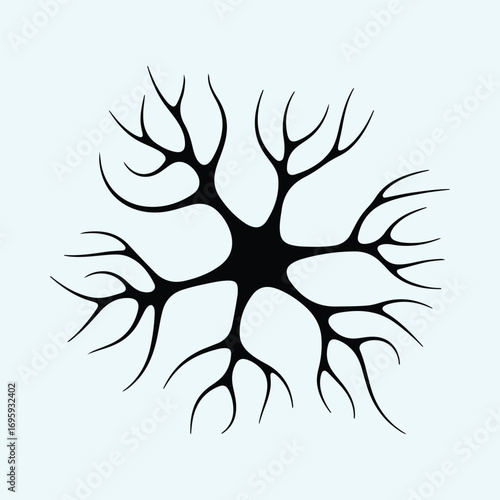 Silhouette Neuron cell medical illustration in black color vector illustrator