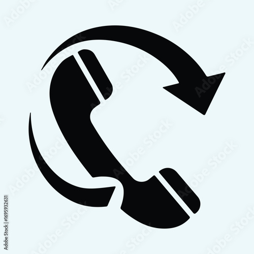 Silhouette phone call support service vector illustrator