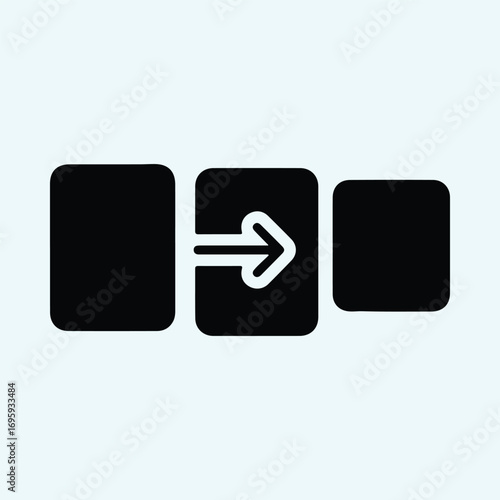 Silhouette workflow diagram representing sequential process vector illustrator