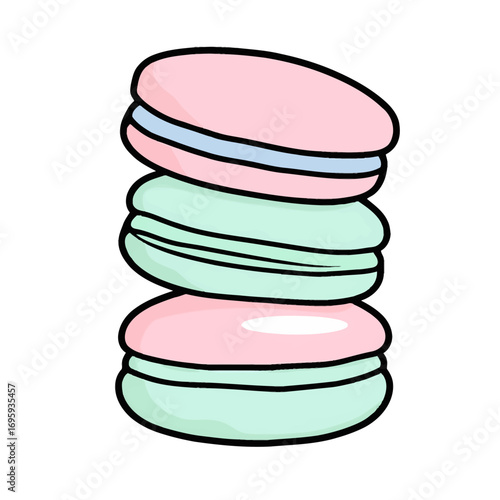 Vector icon of a stack of colorful macarons.