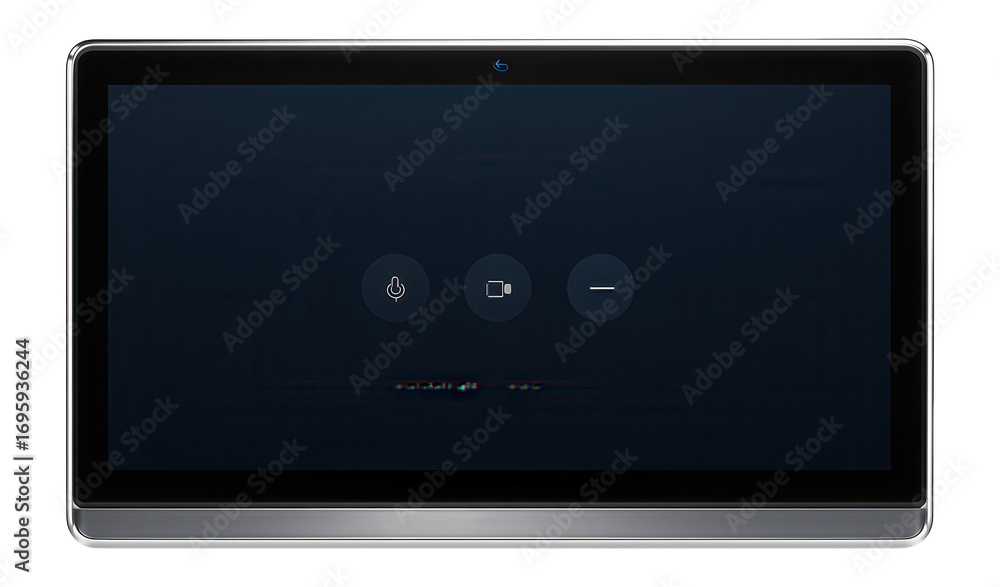 Obraz premium Flat control screen with edge-to-edge display and ambient light sensor for conference room settings