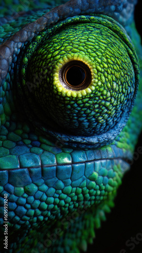 Close-up of a Chameleons Eye Macro Photography High