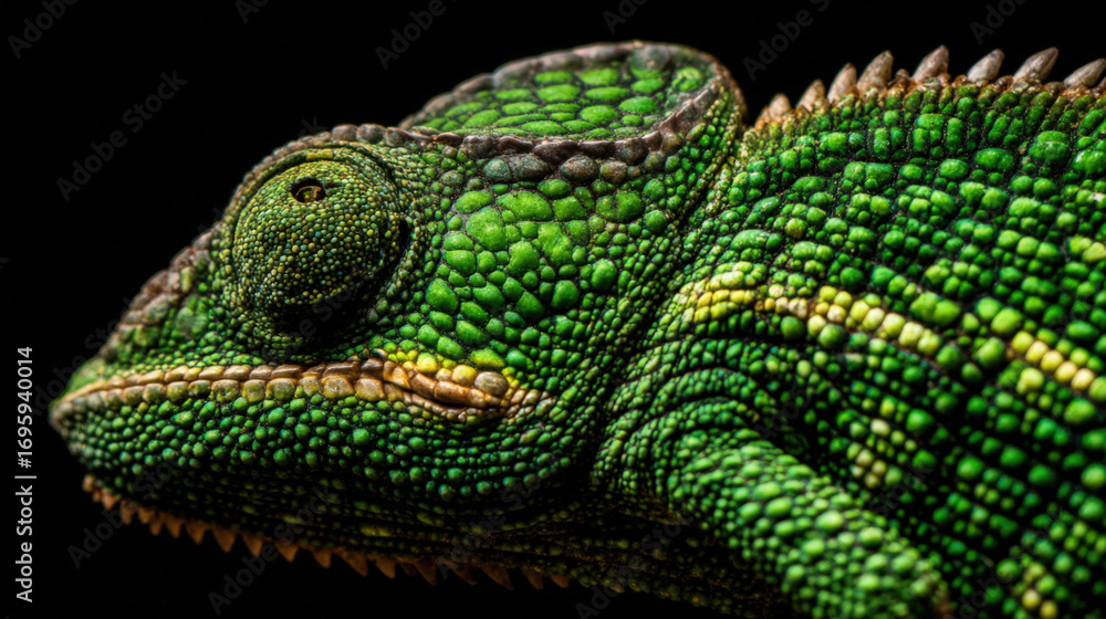 Naklejka premium Chameleon Skin Texture Macro Photography