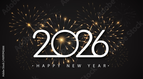 2026 New Year Fireworks celebration background