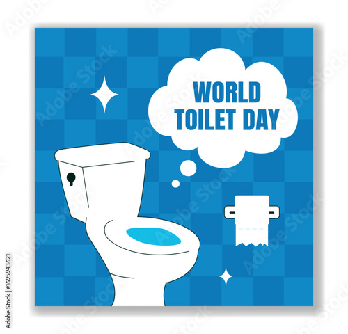Flat Cartoon Hand Drawn Background Illustration for World Toilet Day Templates and Design