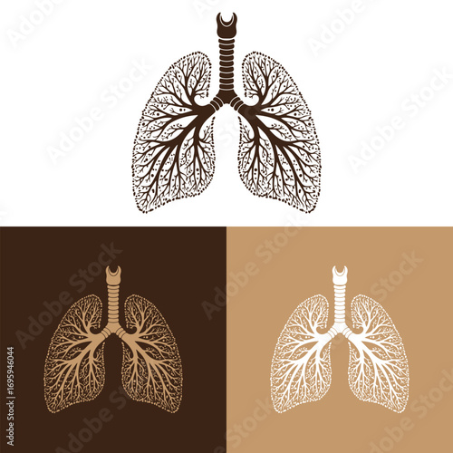Human Lungs Shaped like Tree Branches. Respiratory and Natural Health Concept