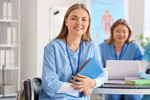 Female medical student with...