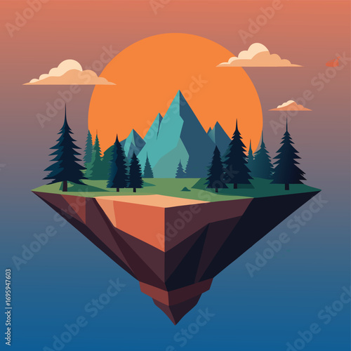 flat vector floating forest island (1).eps