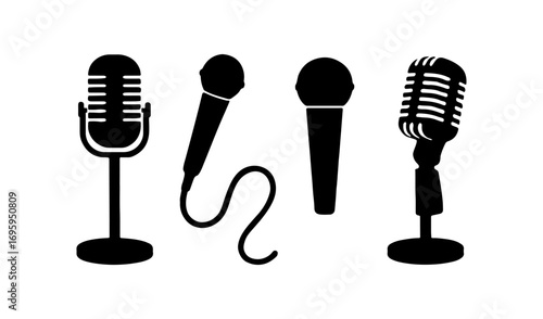 Microphone Silhouette Set