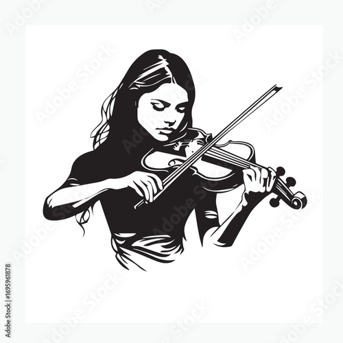 young woman playing violin
