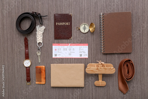 Male traveler's accessories...
