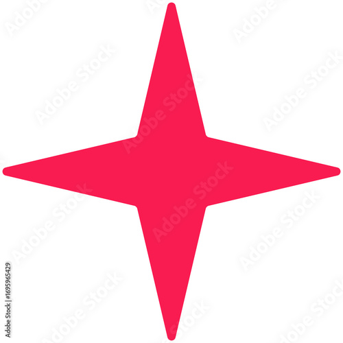 red silhouette four point star icon