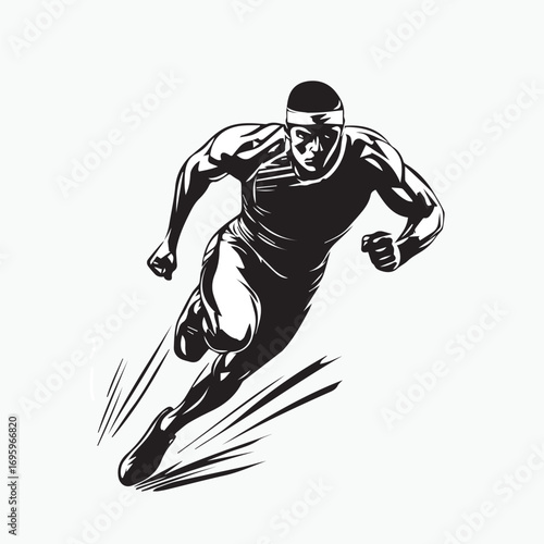 silhouette of a running athlete