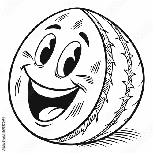 Whimsical cartoon watermelon character smiling cheerfully, perfect for summer promotions, playful designs, and engaging educational content, originally a scalable graphic