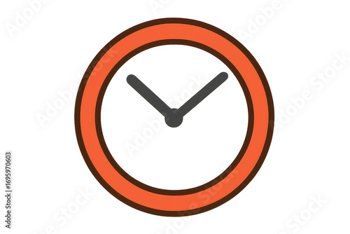 Free Download Modern orange and brown clock icon isolated on transparent background, time concept - GFXLoad