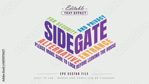 Isometric building text effect. editable text effect.