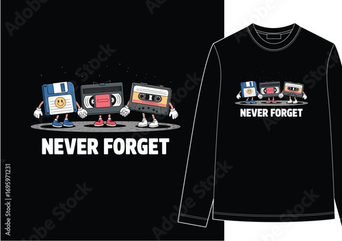 HAND DRAWN STREETWEAR SHIRT GRAPHIC TEE LOST FORGET OLD
