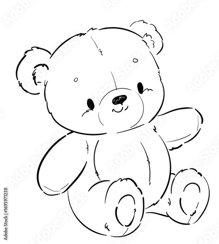 Cute Teddy Bear vector illustration Hand Drawn Cute print design
