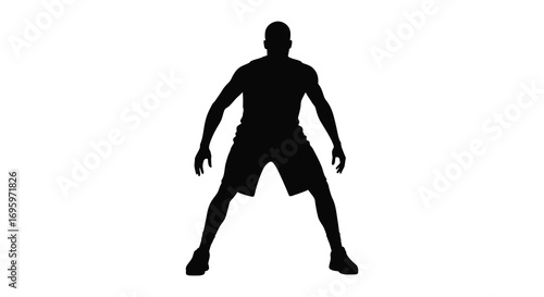 a silhouette figure standing with arms slightly apart