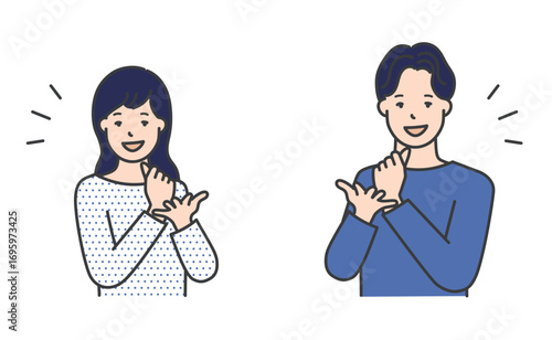 アイデアをひらめいた男女イラスト素材