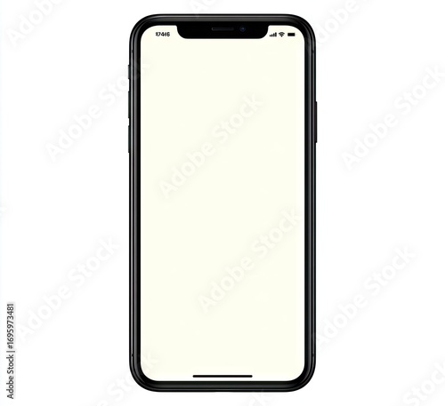 Blank smartphone screen, black frame
