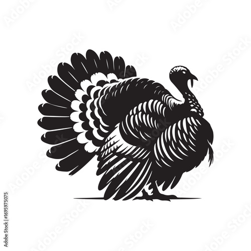 turkeys thanksgiving vector silhouette clip art logo design illustration collection