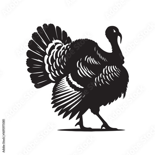 turkeys thanksgiving vector silhouette clip art logo design illustration collection