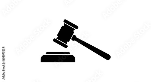 Powerful gavel symbolizes justice, law, and legal decisions in sleek black design for professional use