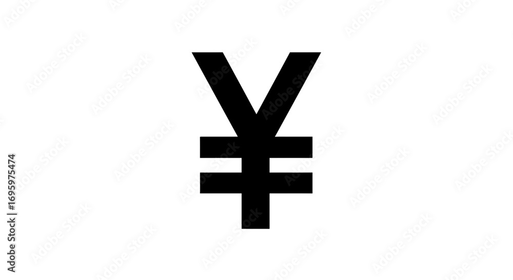 Fototapeta premium Bold yen symbol for financial design or business icon, representing currency and global trade