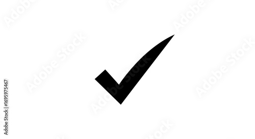 Affirmative checkmark icon for approval confirmation and task completion with transparent background