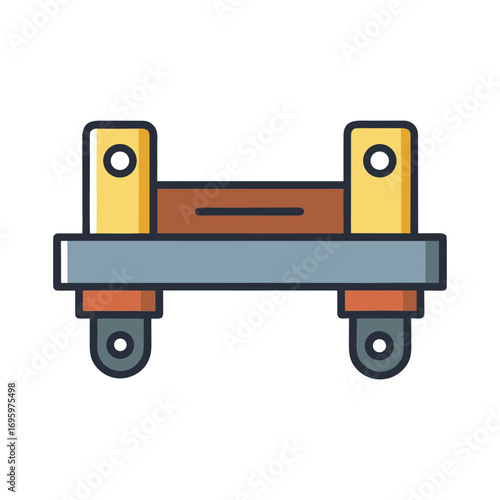 Stylized icon of a mechanical component or machine part