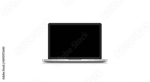Sleek laptop mockup with transparent background for website design and app presentation projects, perfect for developers