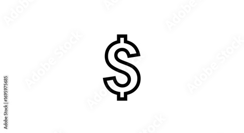 Striking dollar sign graphic for financial themes and business presentations, money matters icon