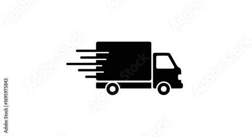 Fast delivery truck icon for logistics and shipping solutions with speed and efficiency design