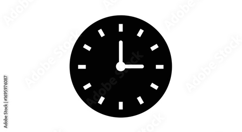 Timeless elegance simple clock graphic for schedules and appointments, time is of the essence