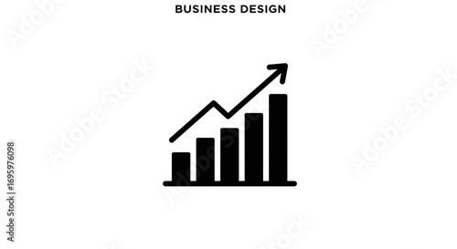 Stylish modern bar graph showing positive business growth and financial success trending upwards now