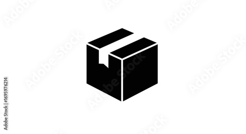 Unboxing concept with stylish shipping box icon for delivery services and product packaging needs