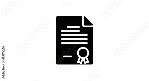 Official certificate or document with seal, representing achievement and formal recognition