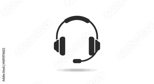 Modern headphones with microphone for call center, support, or gaming communication needs