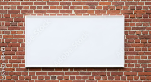 Wallpaper Mural Blank white signboard on red brick wall perfect for your message advertisement announcement or marketing campaign design template mockup Torontodigital.ca
