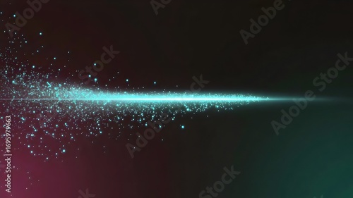 digital illustration of cyan dots merging into single white line symbolizing unification