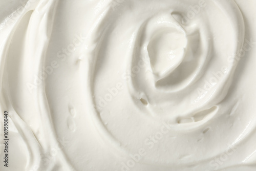 Obraz na plátne Closeup view of tasty sour cream as background