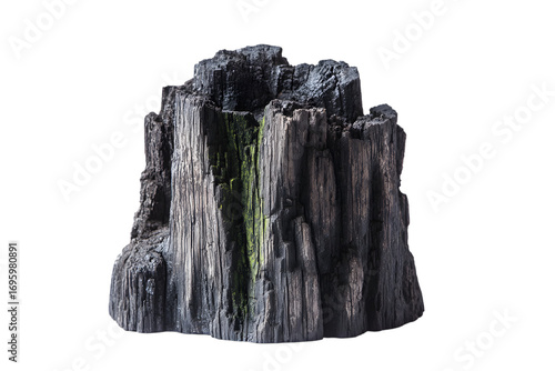 Decorative gray stone rock formation.